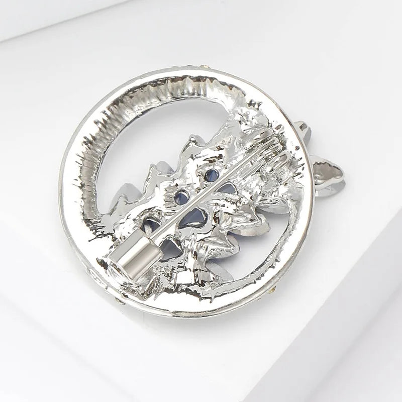 PENDRA Harvest Crystal Wheat Round Brooch