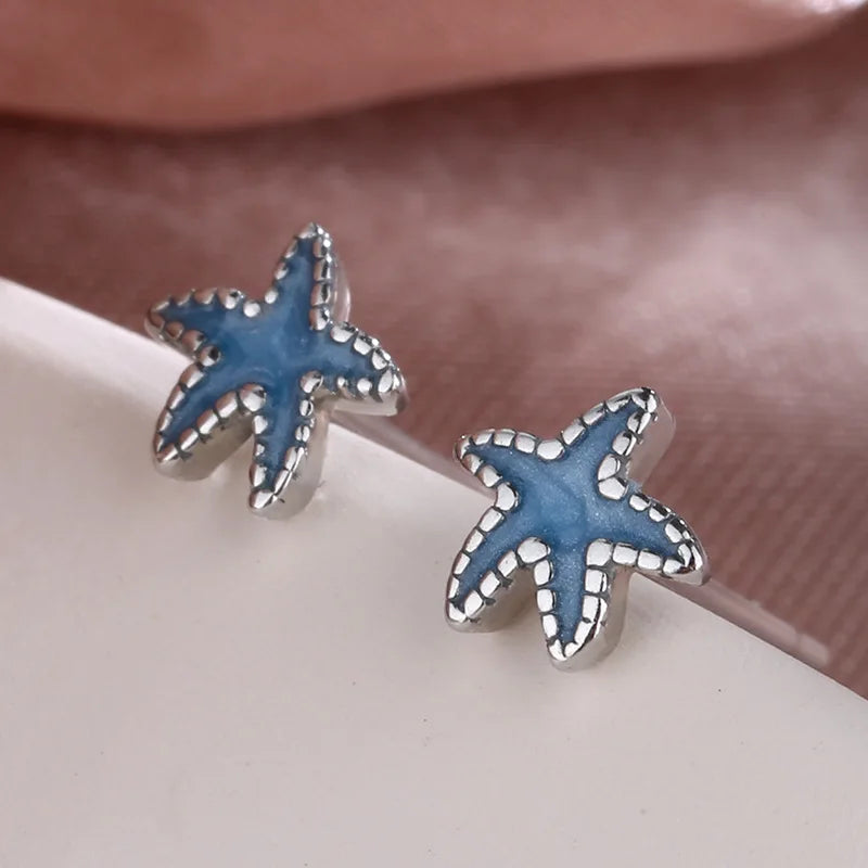 PENDRA Silver Stamp Star Earrings