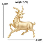 PENDRA Matte-gold Antelope Brooch