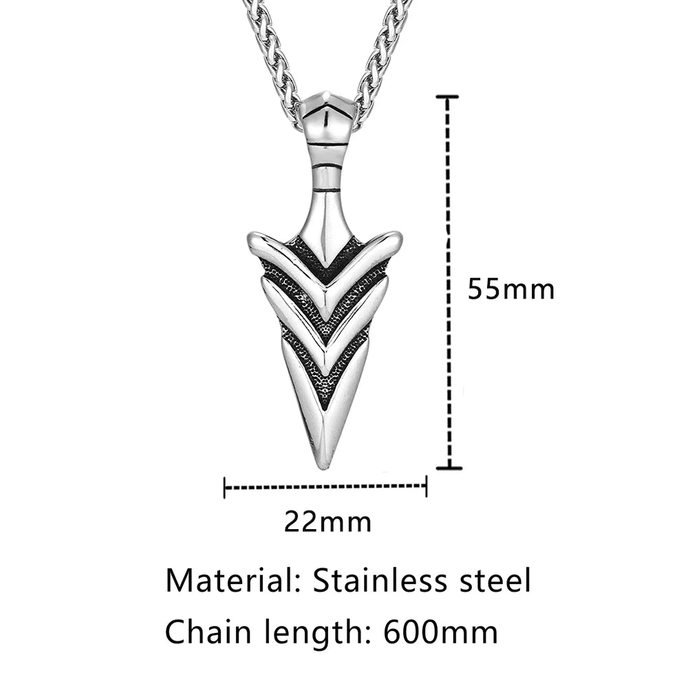 PENDRA Viking Spear Norse Steel Necklace