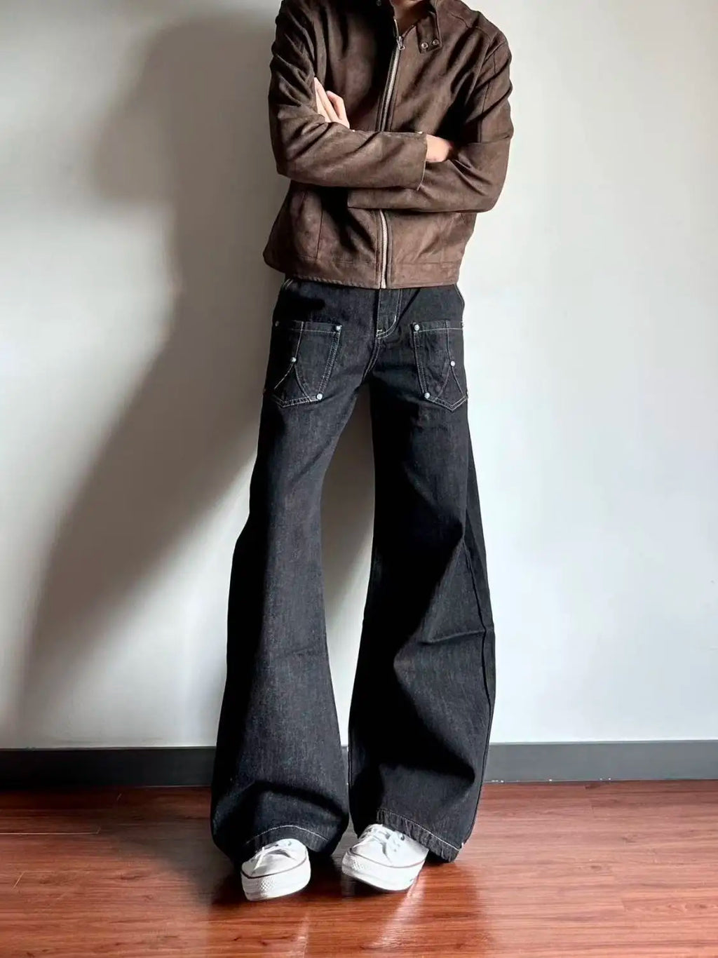 PENDRA Black Bright Line Jeans