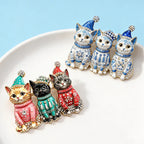 PENDRA Trio Christmas Cat Brooch