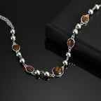 PENDRA Tiger Beaded Splicing Beaded Necklace