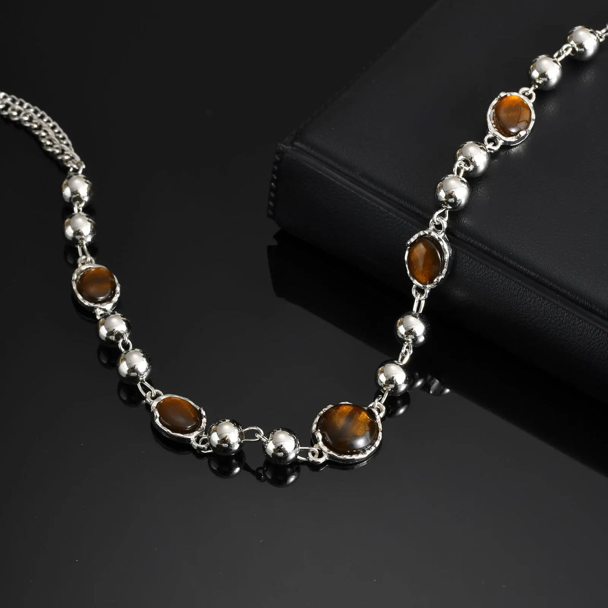 PENDRA Tiger Beaded Splicing Beaded Necklace