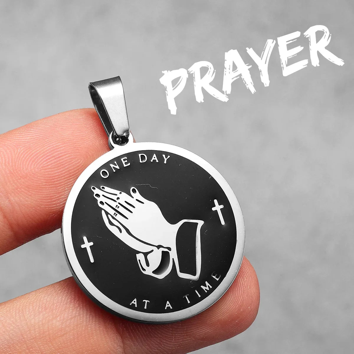 Cross Praying Hands Bilble Men Necklaces Stainless Steel Pendant Chain Women Jewelry HipHop Cool Accessories Gifts Wholesale