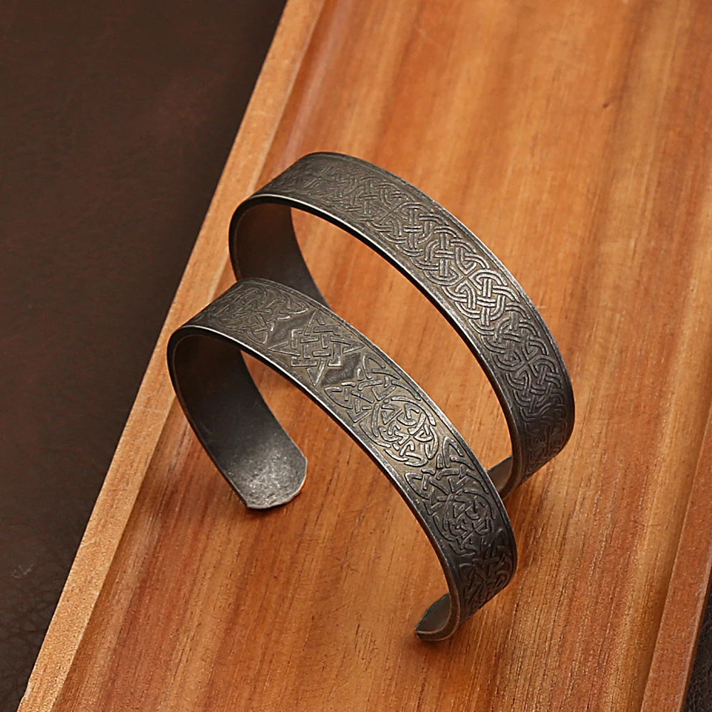 PENDRA Dragoncrest Stainless Steel Open Cuff Bracelet