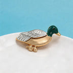 PENDRA Lovely Enamel Duck Brooch