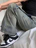 PENDRA Wide Leg Waist Washed Pants