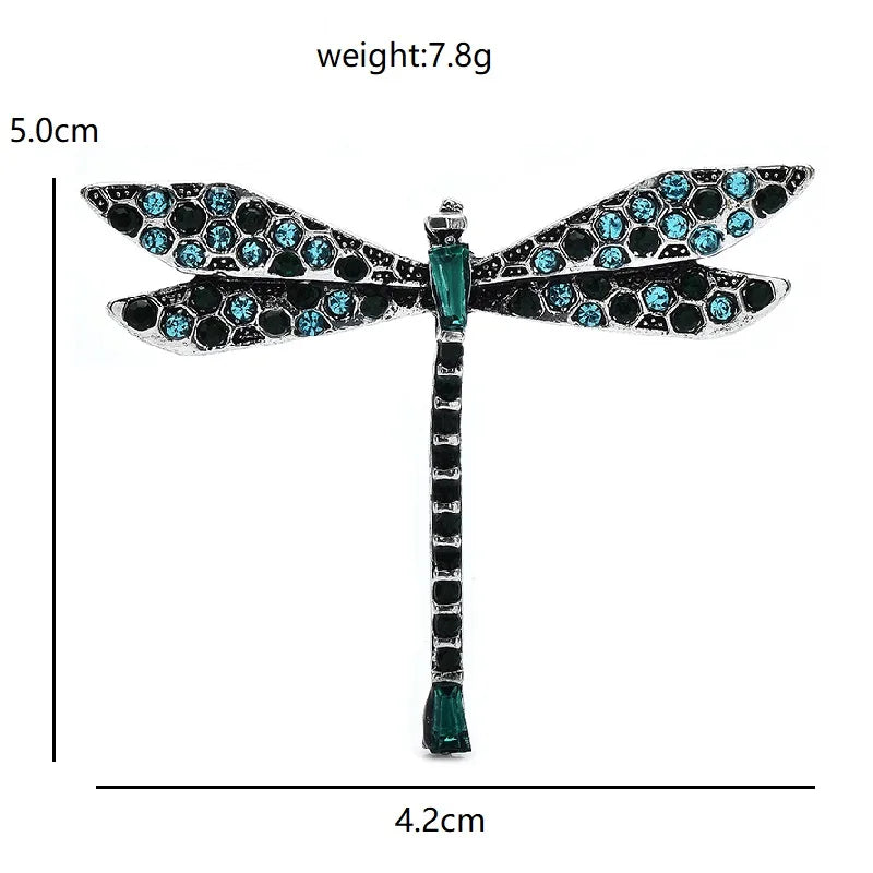Wuli&baby Vintage Rhinestone Dragonfly Brooches For Women Unisex 2-color Lovely Insects Party Office Brooch Pins Gifts