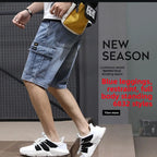 Summer Thin Multi-pocket Denim Shorts Men's Tooling Multi-pocket Loose Large-size Jorts Cargo Men's Clothing Pant for Man