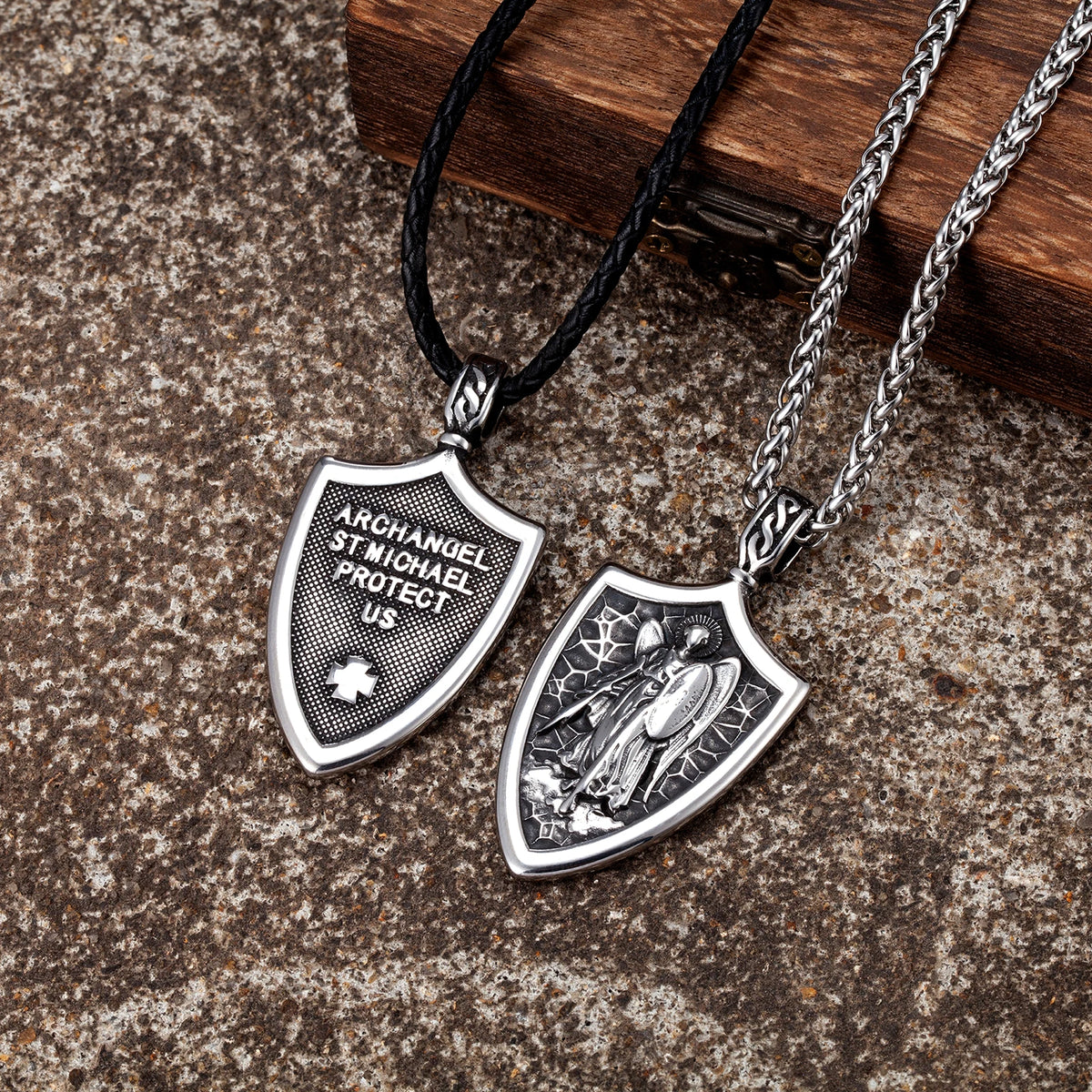 PENDRA Cross Norse Steel Necklace