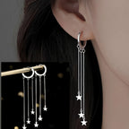 PENDRA Silver Tassel Chain Earrings