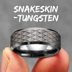 Fish Scale Pattern Luxury Laser Engrave Tungsten Steel Men Rings Punk Rock Women Wedding Jewelry Accessories Gift Wholesale