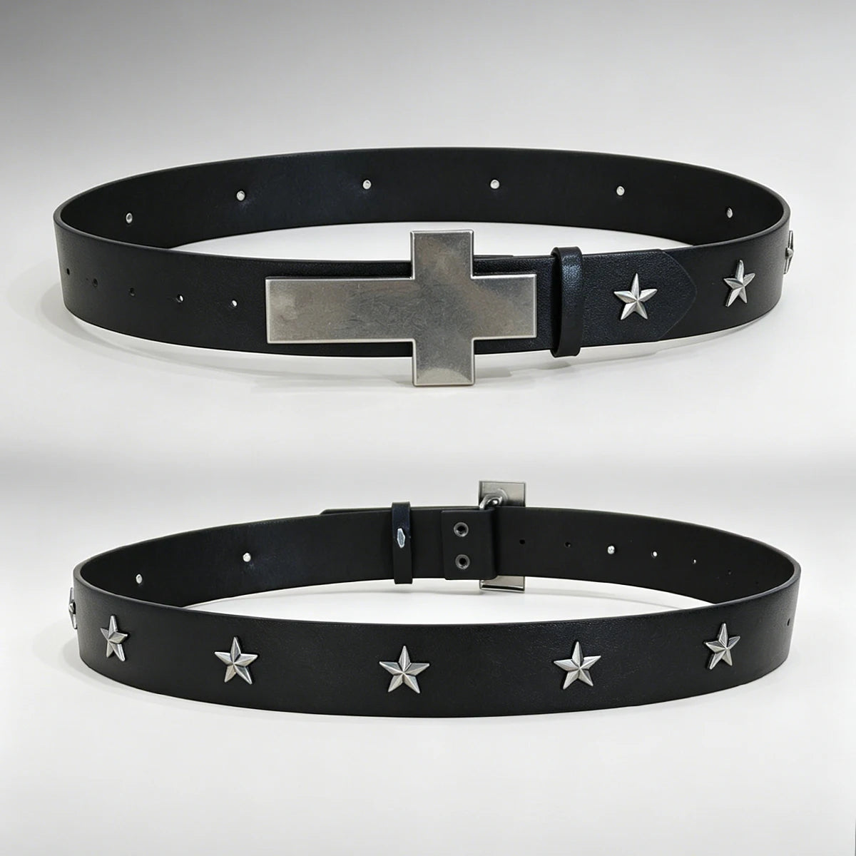 Subculture Harajuku Style Punk Studded Cross Belt Burst Pattern Hip Hop Street Style Men's Belt Rock Party Music Festival Belt