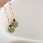 PENDRA Gold Jade Hetian Green Earrings