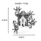 PENDRA Cute Crystal Frog Brooch