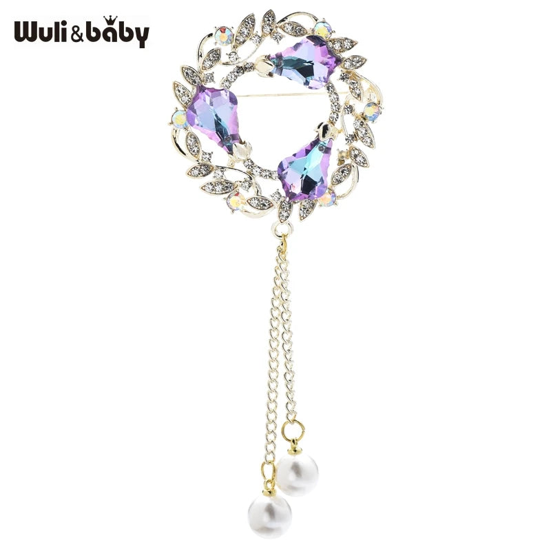 PENDRA Harvest 4-Color Palace Wheat Flower Wreath Brooch
