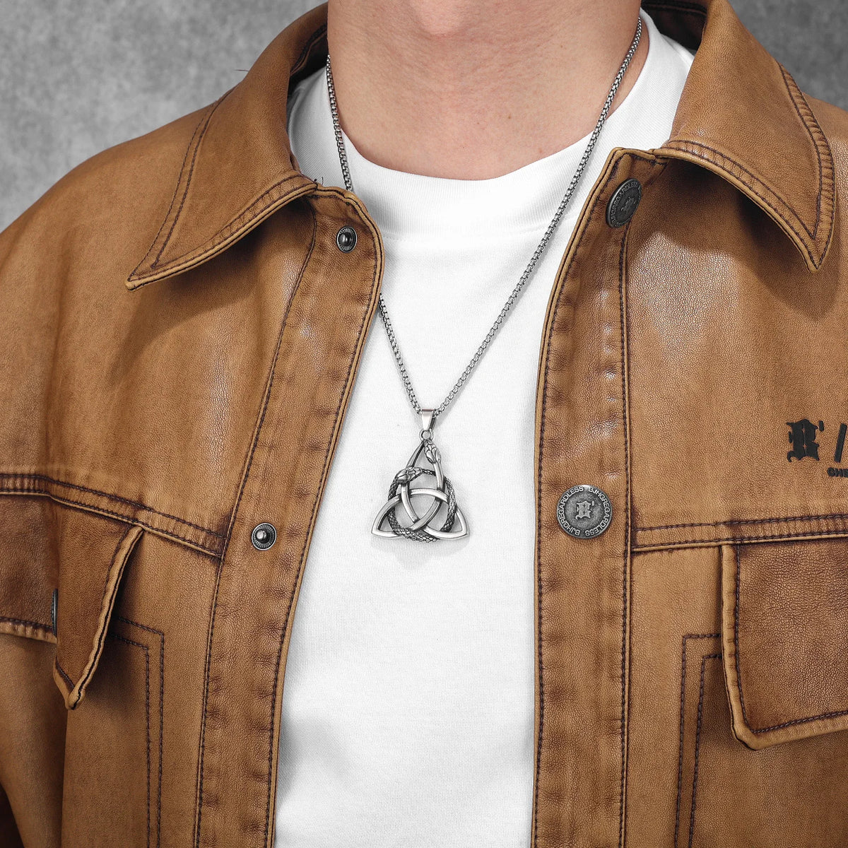 PENDRA Snake Patron Saint Steel Necklace