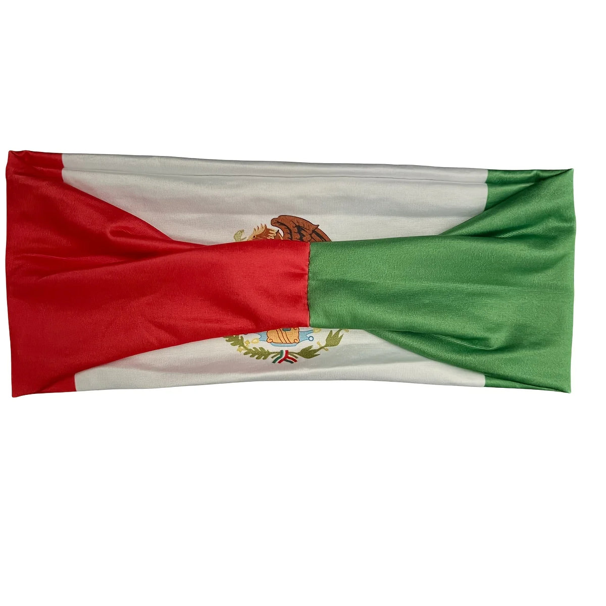 1pc Mexican Flag Sweat Absorbent Headband for Yoga & Running - Unisex Sports Hairband with Vibrant Green, White & Red Stripes an