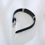 Silicone Bracelet Gift for Dad Husband Him,Waterproof Stainless Steel Bar Adjustbale Wristband,Father's Day Gift