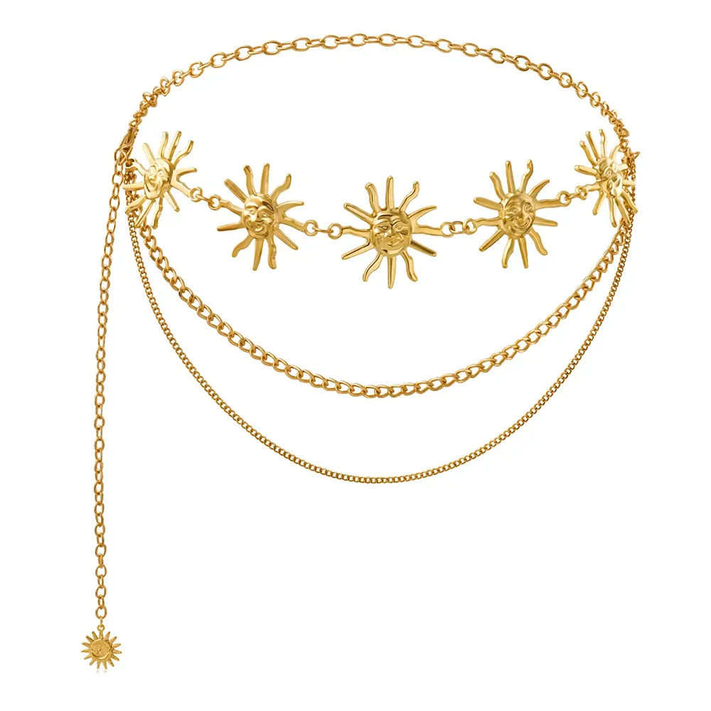 PENDRA Zaraene Metal Gold Tassel Designer Waist Chain Belt