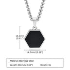 PENDRA Black Hexagon Pendant Necklace