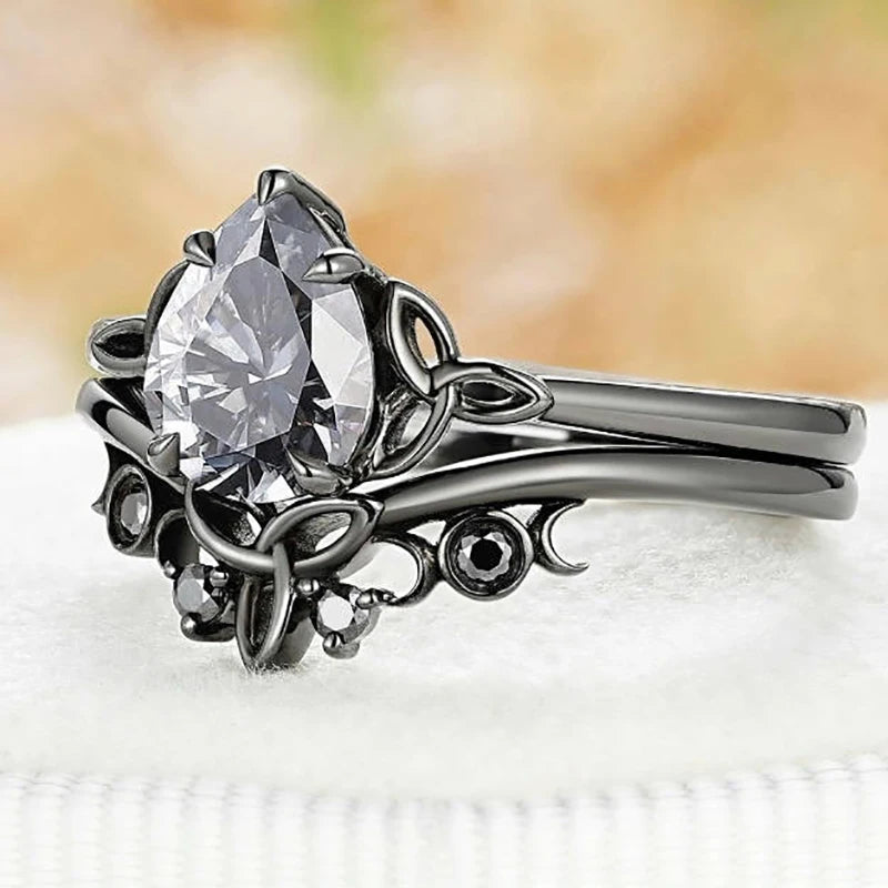 PENDRA Pear Cut Stackable Ring