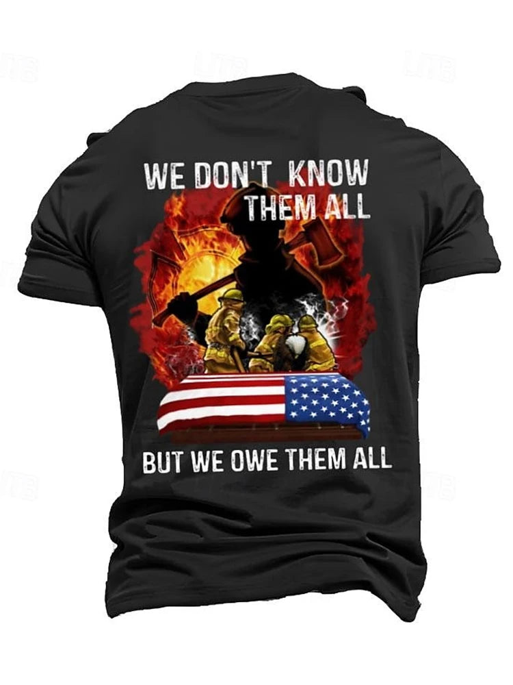 Walking Printed Father's T-shirt Summer Daily Casual Men's T-shirt Outdoor Running Exercise Men's Sports Short-sleeved Top