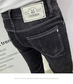 PENDRA Korean Slim Black Jeans