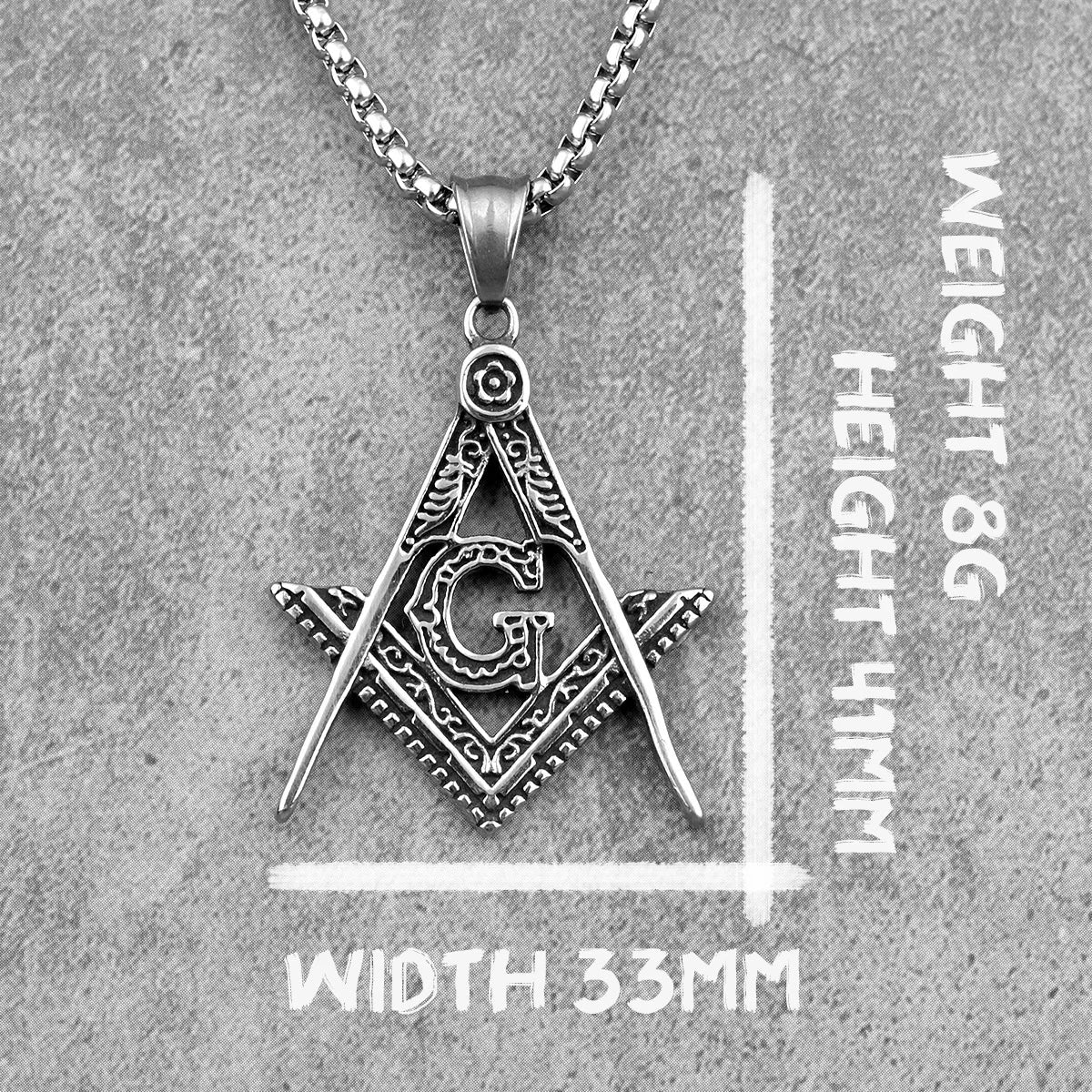 PENDRA Freemason Masonic Boyfriend Steel Necklace