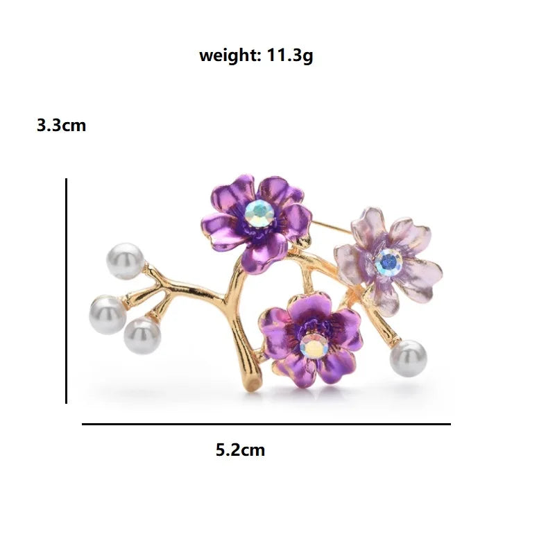 PENDRA Plumelle Pretty Plum Blossom Brooch