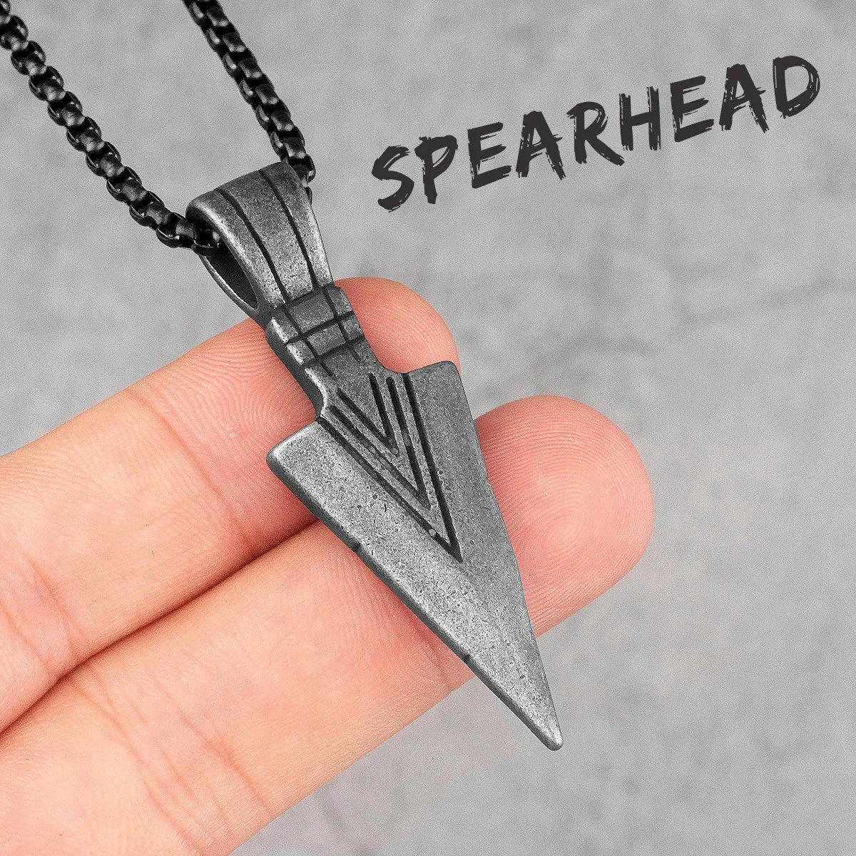 PENDRA Spartan Spearhead Boyfriend Steel Necklace