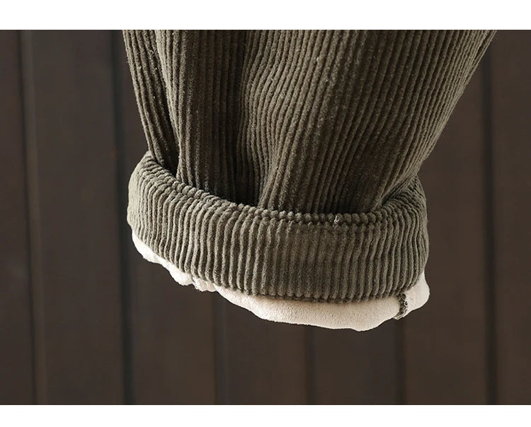 PENDRA Corduroy Warm Elastic Waist Pants