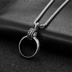PENDRA Doubleloop Stainless Steel Double-Ring Pendant