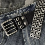 PENDRA Noraene Rivet Studded Designer Hollow Belt