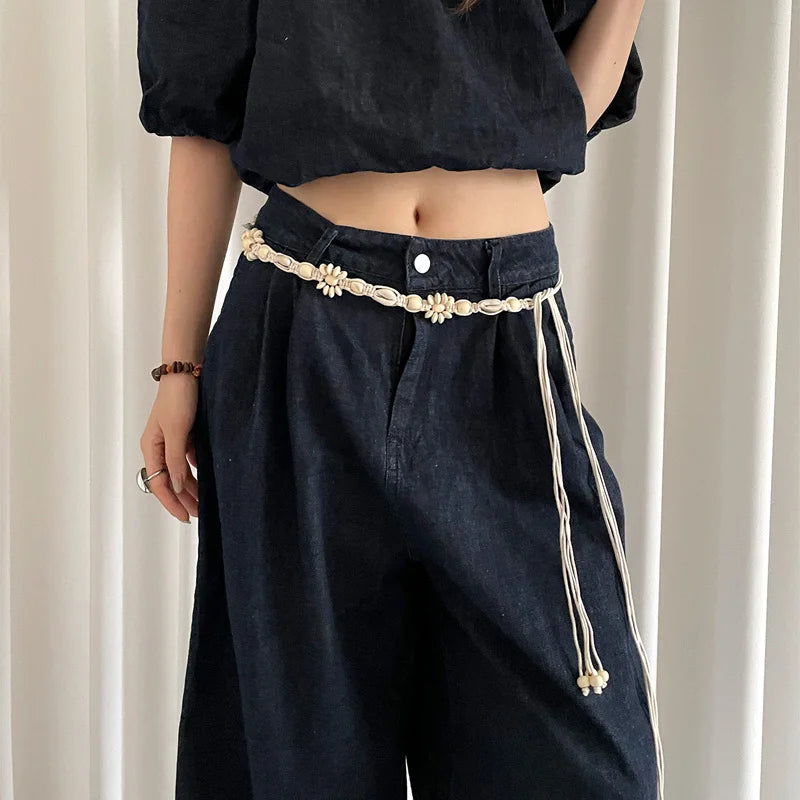 PENDRA Koralia Floral Boho Waist Chain Belt
