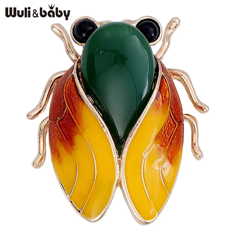 PENDRA Cicada Charm 2-Color Enamel Cicada Brooch