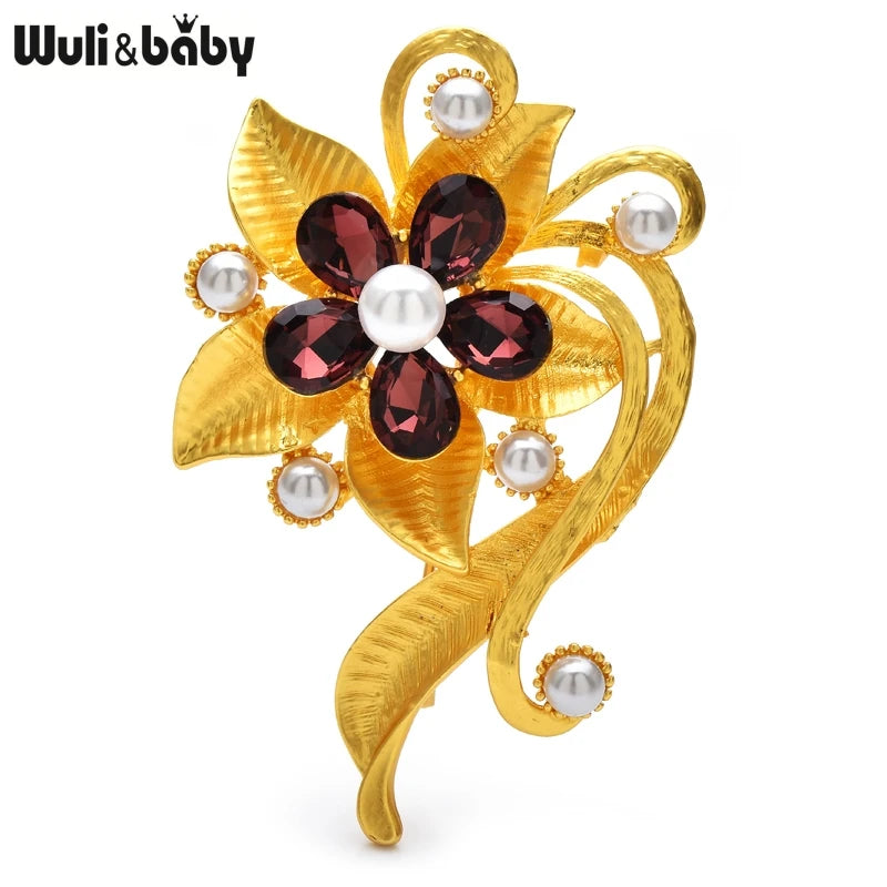 PENDRA Aurelia Gold-Color Flower Brooch