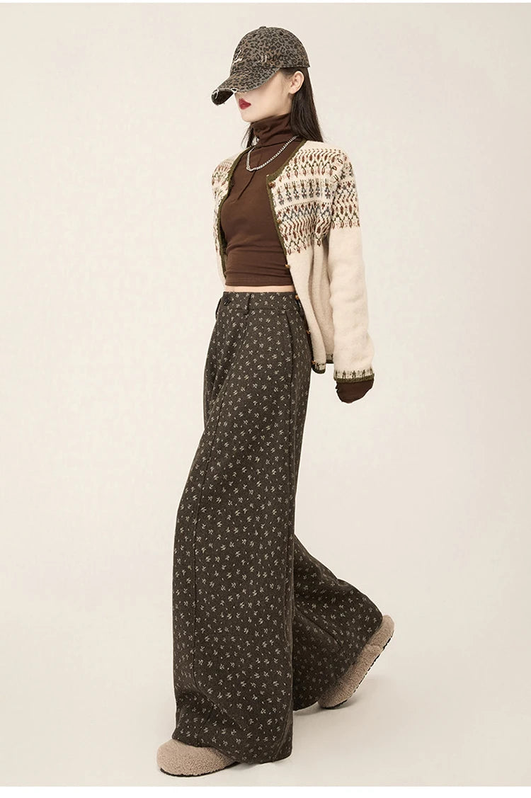 PENDRA Lazy Floral Woolen Pants