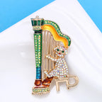 PENDRA Sparkling Music Cat Brooch
