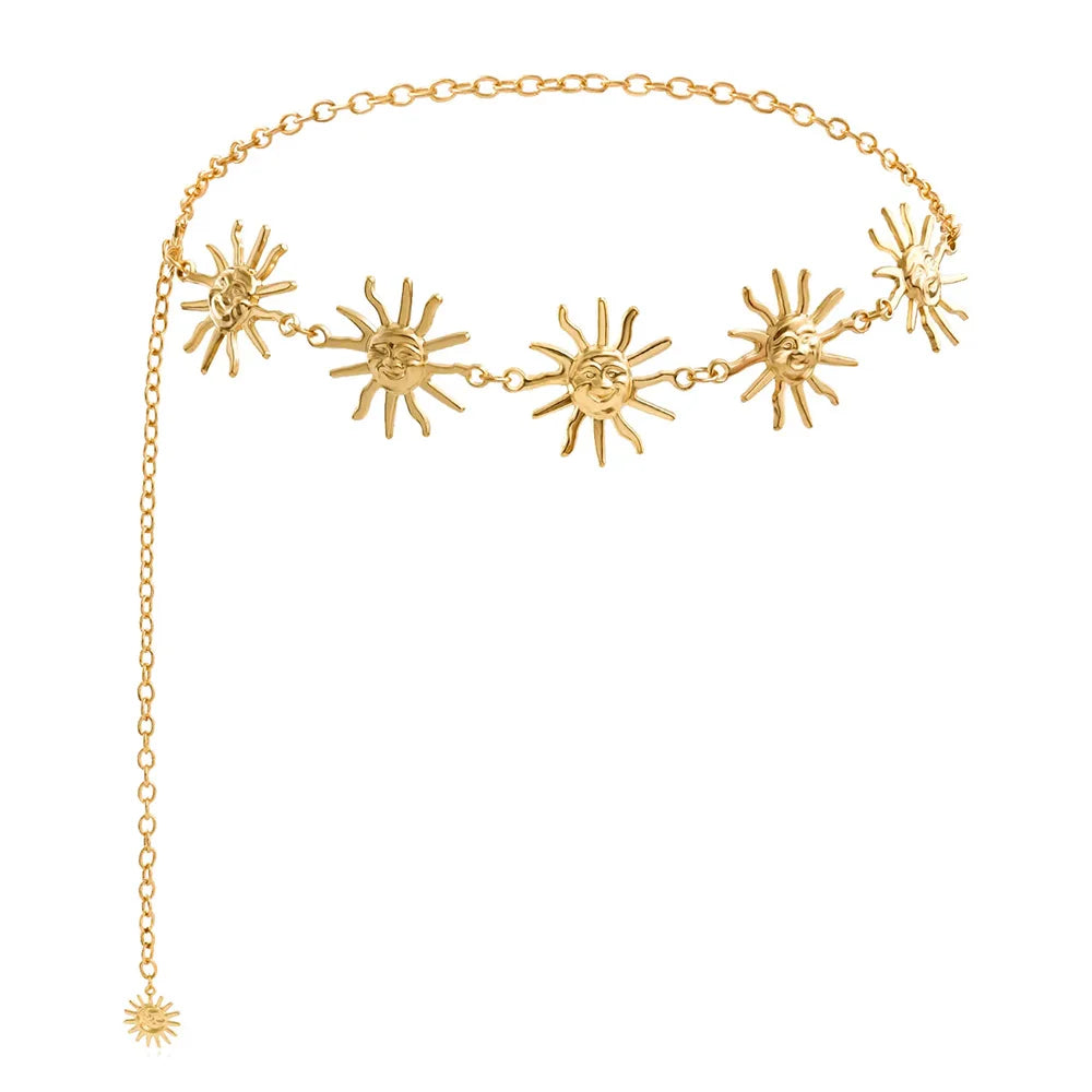 PENDRA Zaraene Metal Gold Tassel Designer Waist Chain Belt