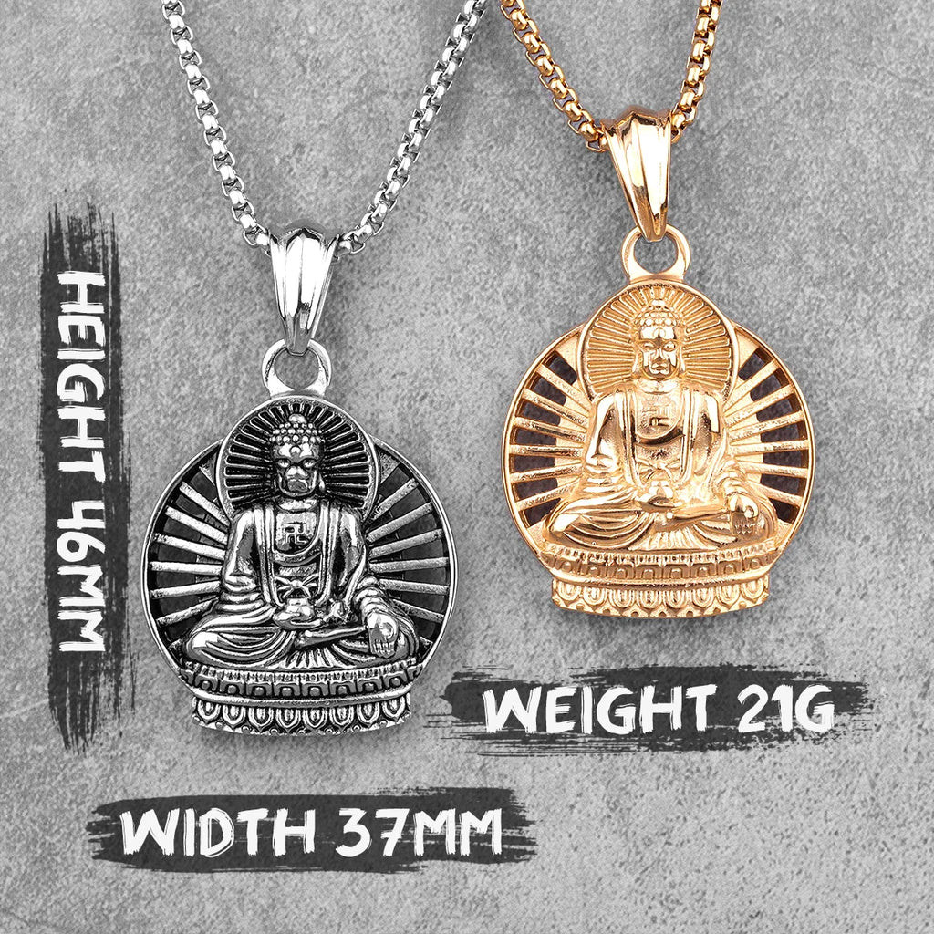 PENDRA Buddhism Buddha Sainless Gold Necklace