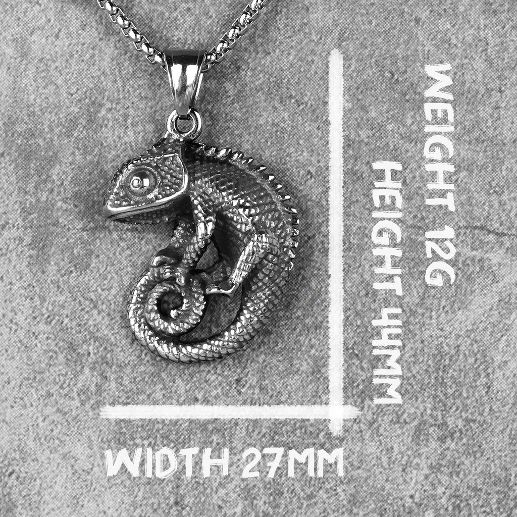 PENDRA Chameleon Lizard Animal Steel Necklace