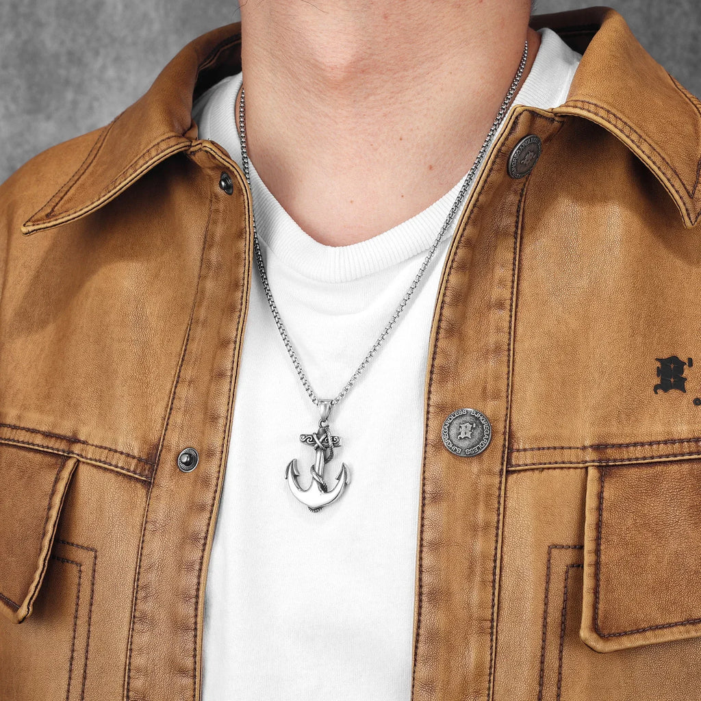 PENDRA Pirate Anchor Steel Necklace