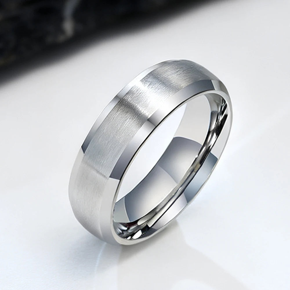 PENDRA Inclined Plane Matte Steel Ring