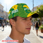PENDRA Flat Brazil Tropical Graphic Baseball Adjustable Duckbill Comfortable Baseball Cap