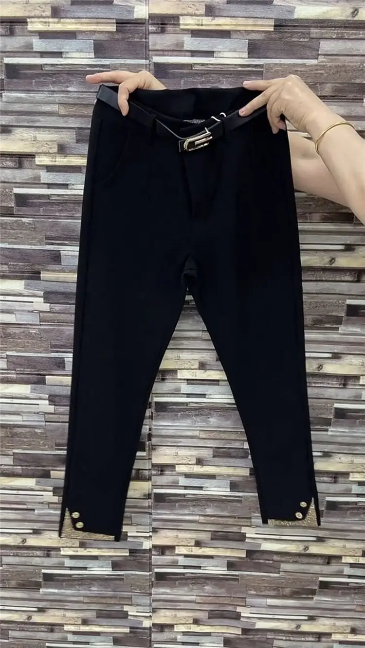 PENDRA Rhinestone Slim Waist Pants
