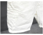 Korean Washed Luxury Men's Slim Jeans Designer Denim Short Pants for Summer Boyfriend Stretch Straight White Cargo Cotton Shorts