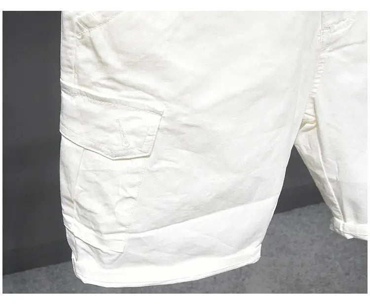Korean Washed Luxury Men's Slim Jeans Designer Denim Short Pants for Summer Boyfriend Stretch Straight White Cargo Cotton Shorts