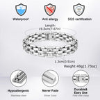 Chunky Stainless Steel Bracelets for Men,13MM Waterproof Chain Links Wristband,Trendy Punk Jewelry Gifts